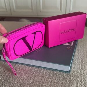 Valentino Spike Valentino Lip Color with Vibrant Pink Cosmetic Case NWT